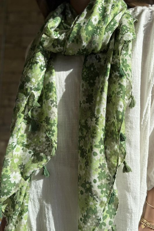 Woodstock Tassel Scarf Forest
